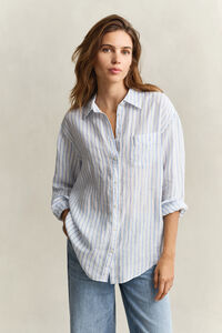 Relaxed Fit Striped Linen Shirt