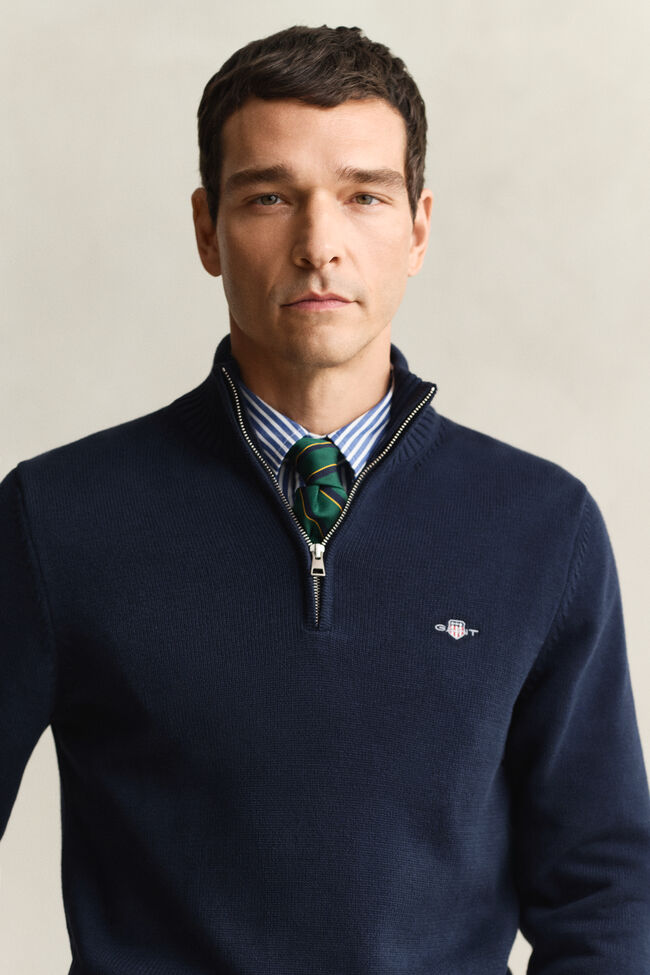 Casual Cotton Half-Zip Sweater