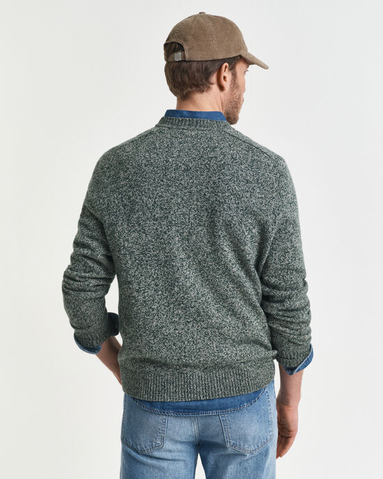 Wool Blend Moulin&eacute; Crew Neck Sweater
