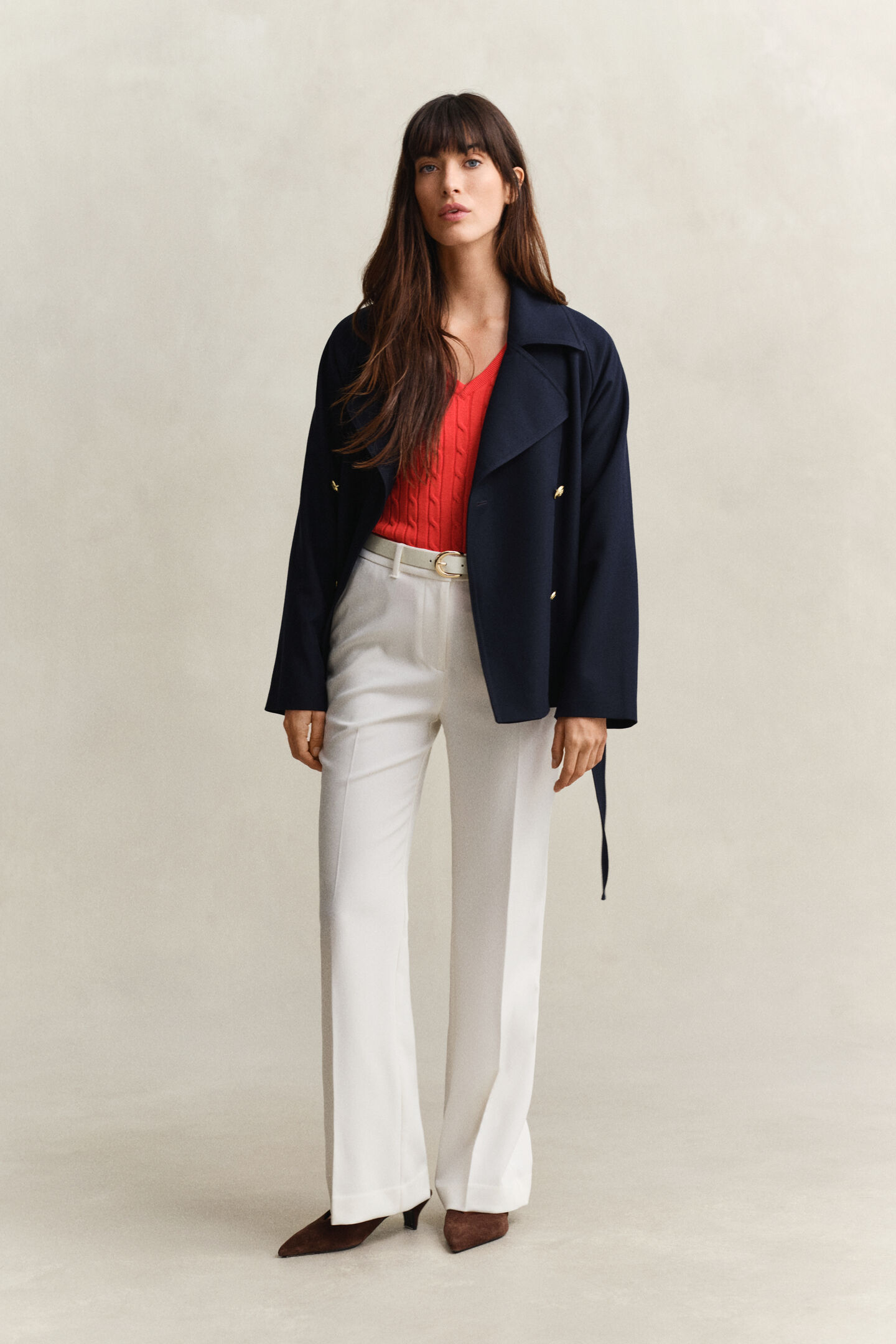 Cable Knit V-Neck Sweater