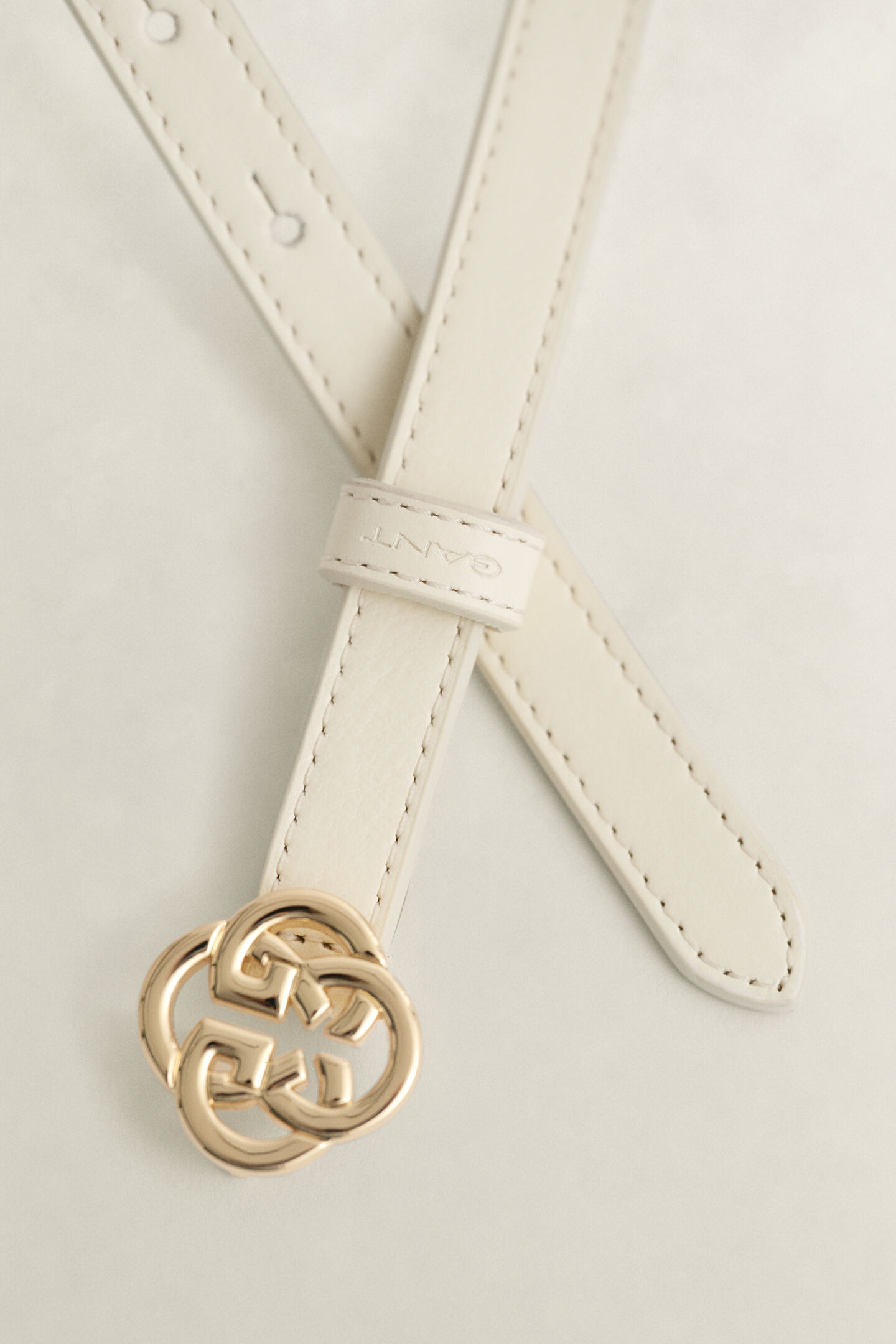 Monogram Buckle Leather Belt