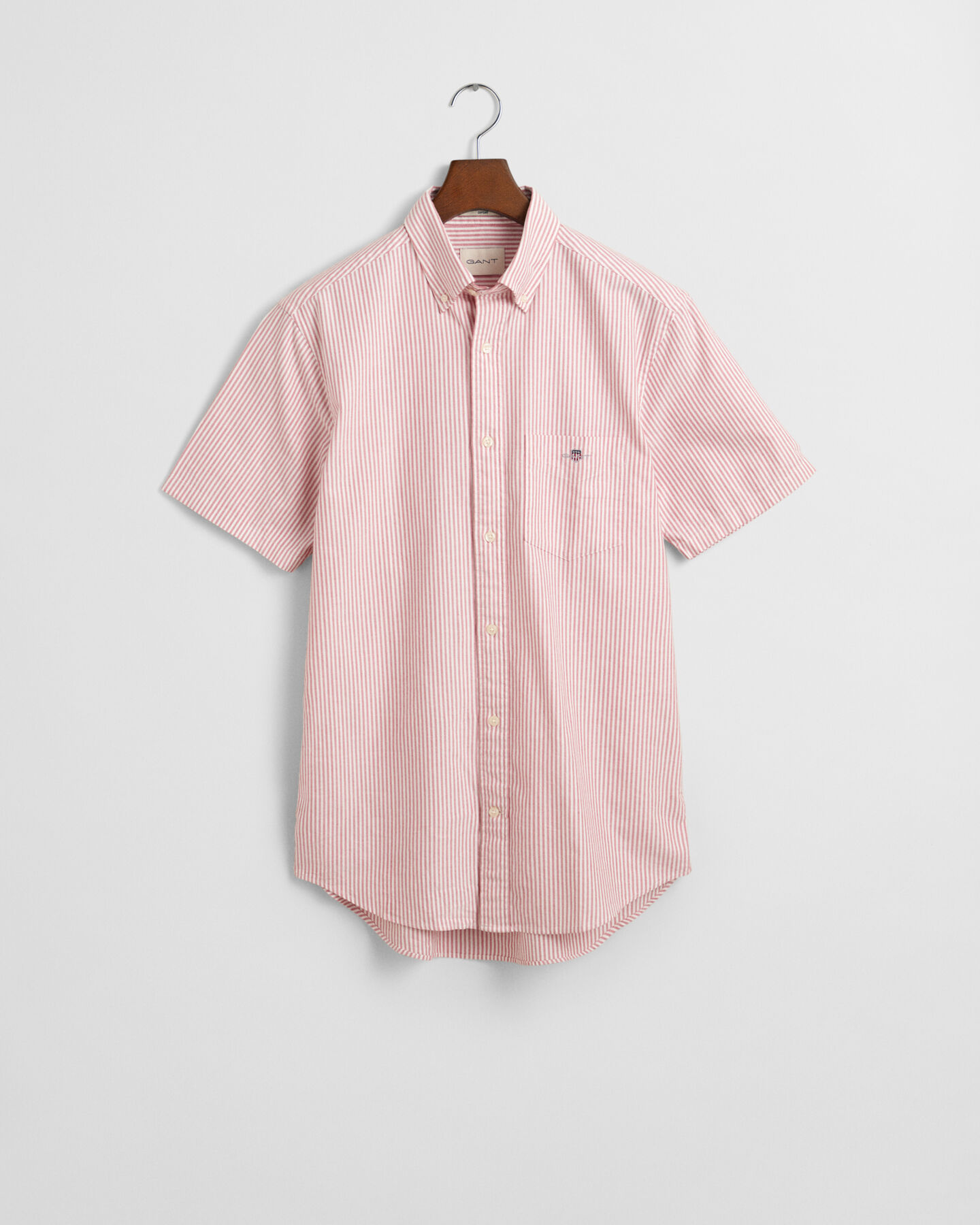 Regular Fit Striped Classic Oxford Short Sleeve Shirt