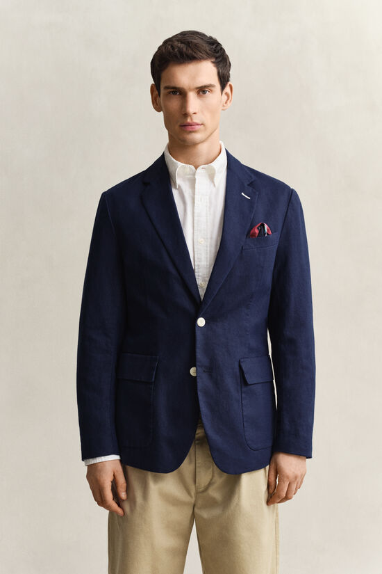 Textured Cotton Blend Suit Jacket