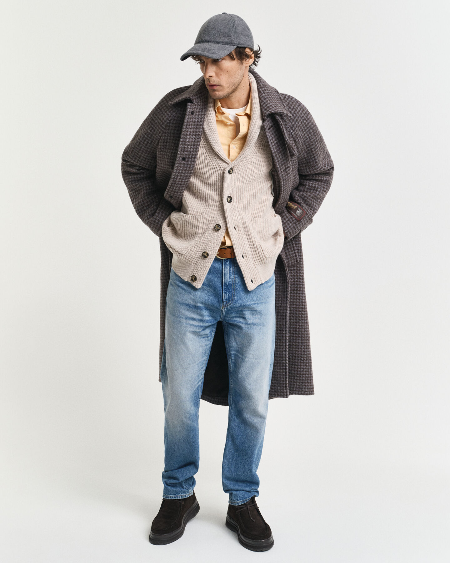 Wool Blend Shawl Collar Cardigan