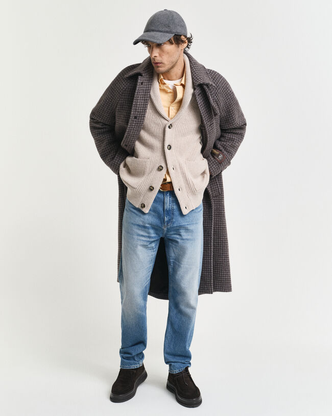 Wool Blend Shawl Collar Cardigan