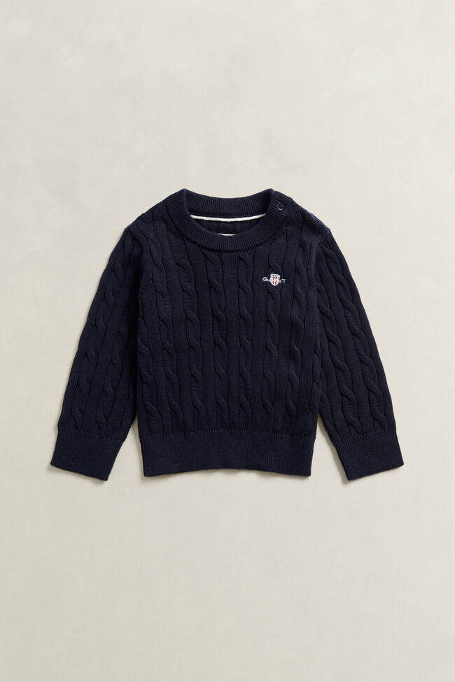 Boys Shield Cable Knit Sweater