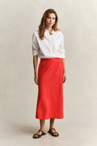 Flared Linen Blend Skirt
