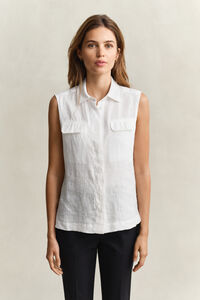 Sleeveless Linen Shirt
