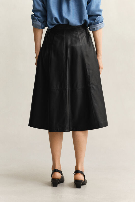 Flared Leather Skirt