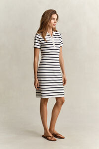 Striped Piqu&eacute; Polo Dress