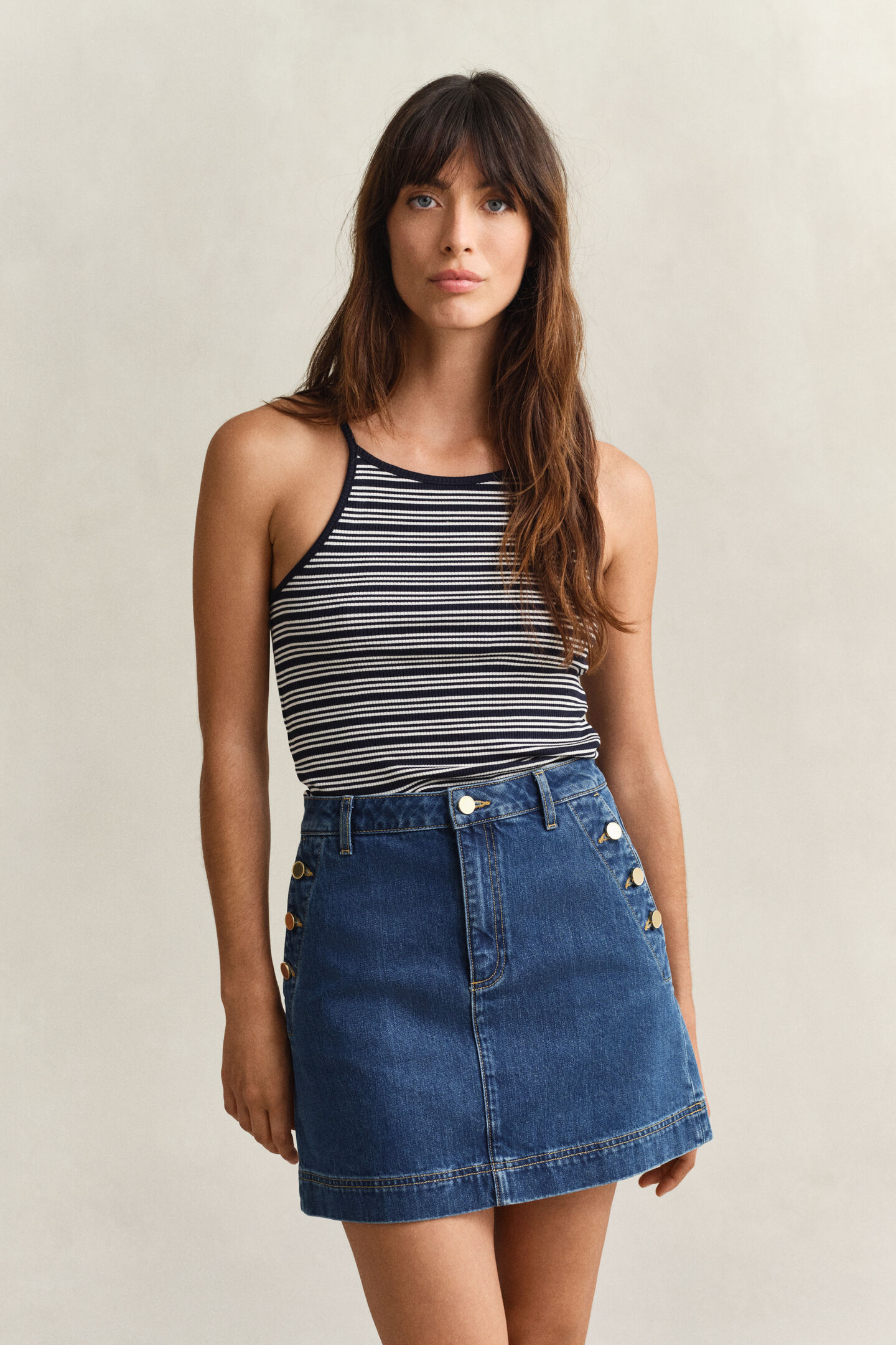 Striped Halterneck Tank Top