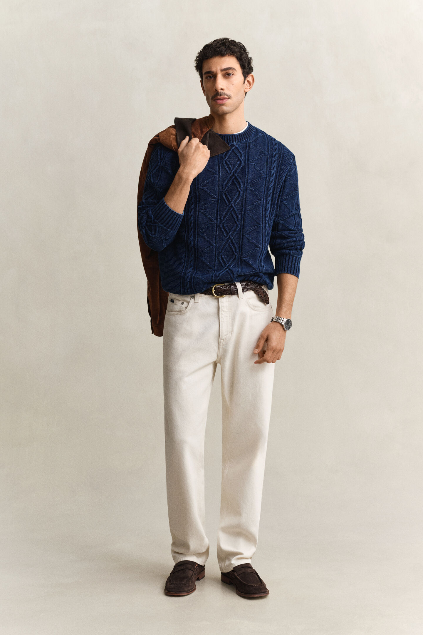 Indigo Cable Knit Sweater