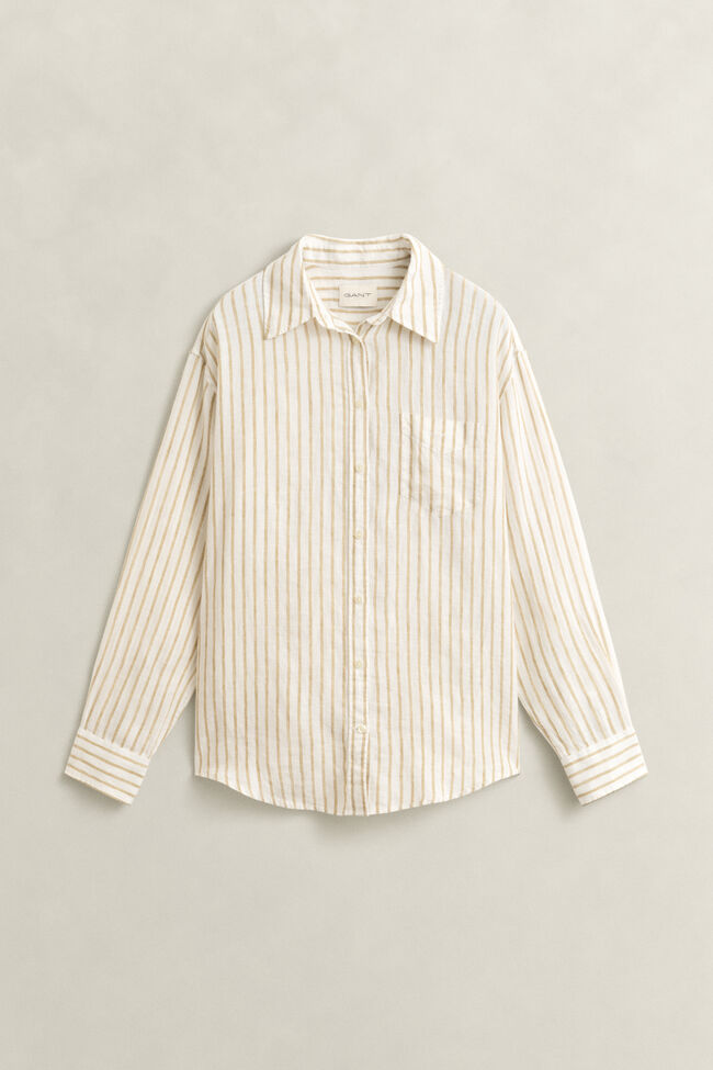 Relaxed Fit Striped Linen Shirt