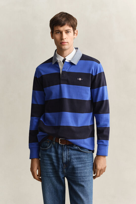 Chambray Collar Striped Heavy Rugger