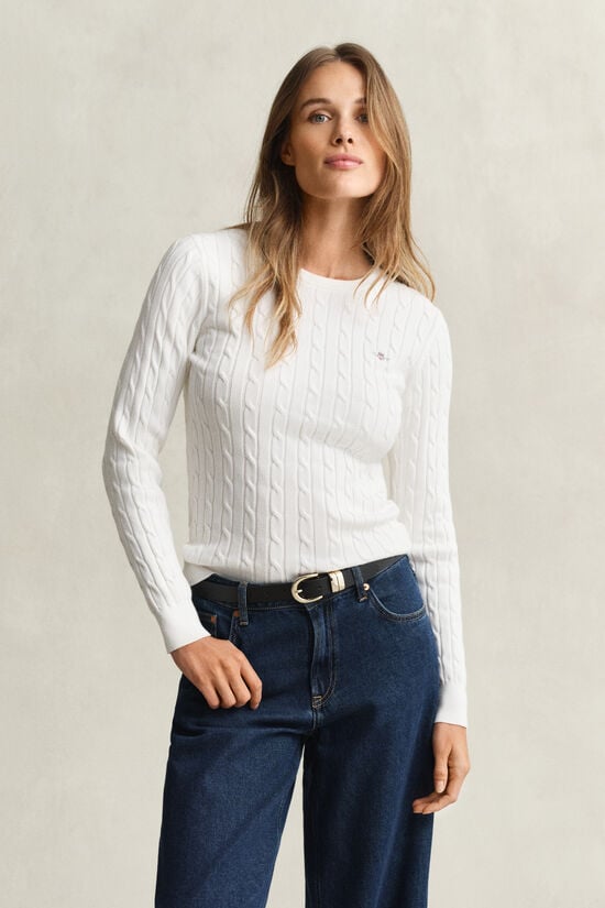 Cable Knit Crew Neck Sweater