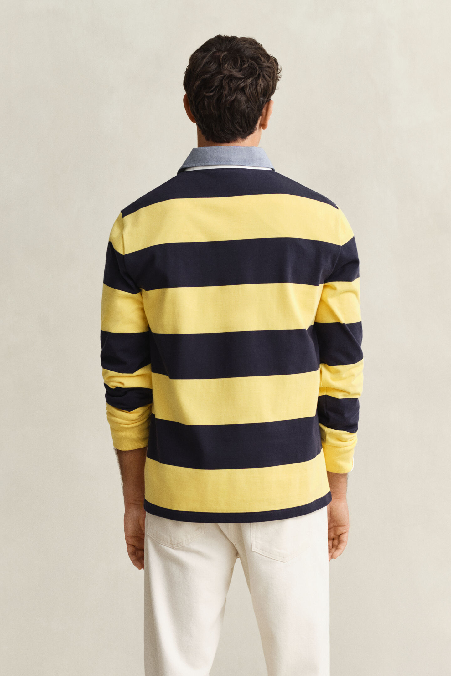 Chambray Collar Striped Heavy Rugger