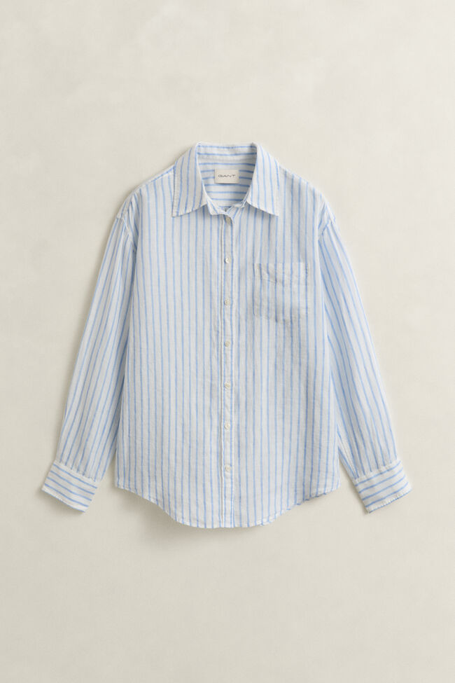 Relaxed Fit Striped Linen Shirt