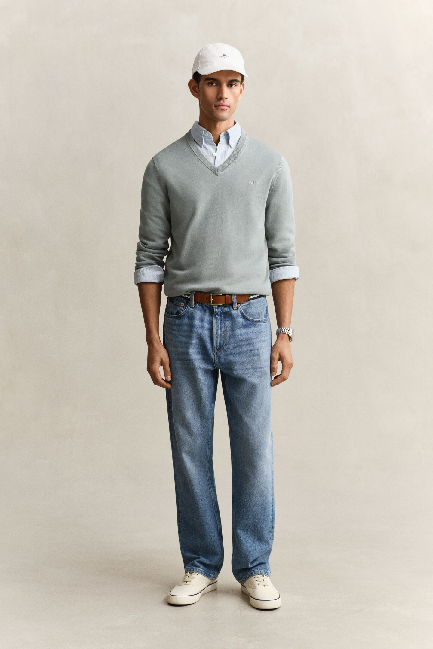 Classic Cotton V-Neck Sweater