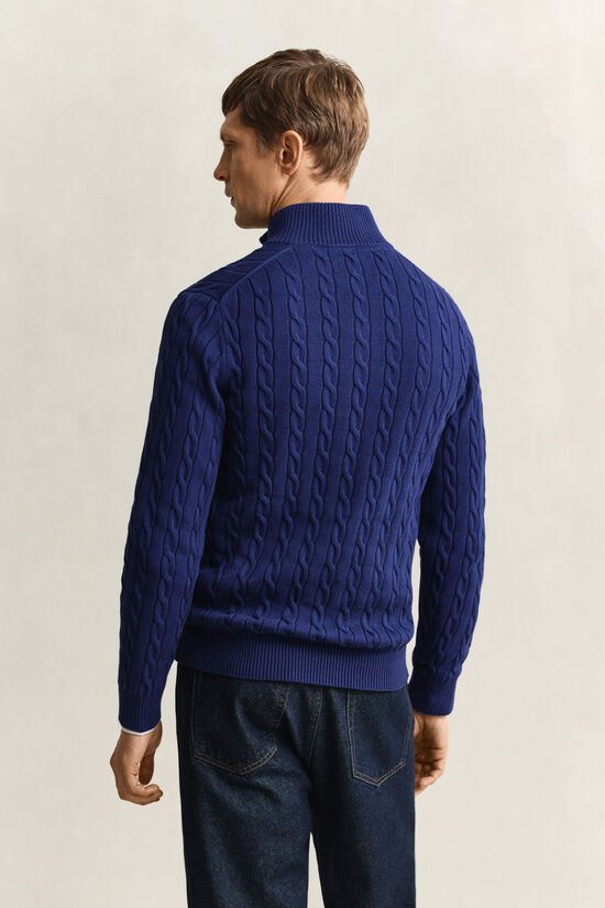 Cotton Cable Knit Half-Zip Sweater