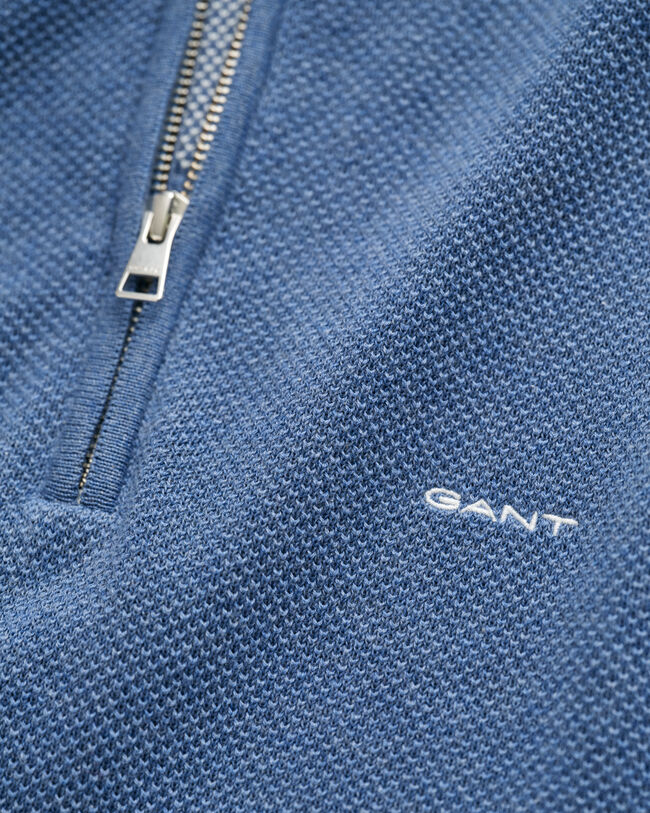Cotton Piqu&eacute; Half-Zip Sweater