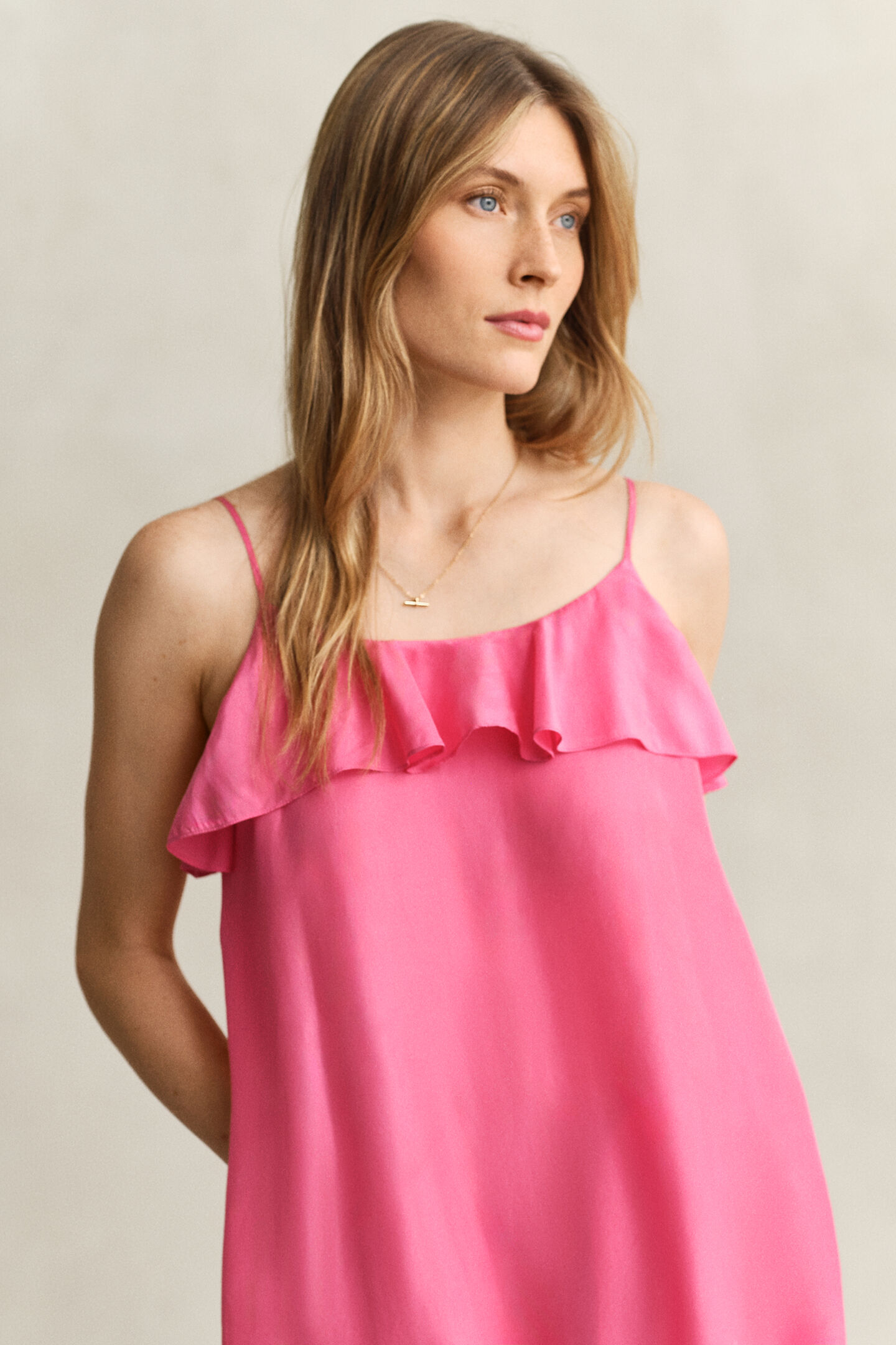 Strappy Silk Midi Dress