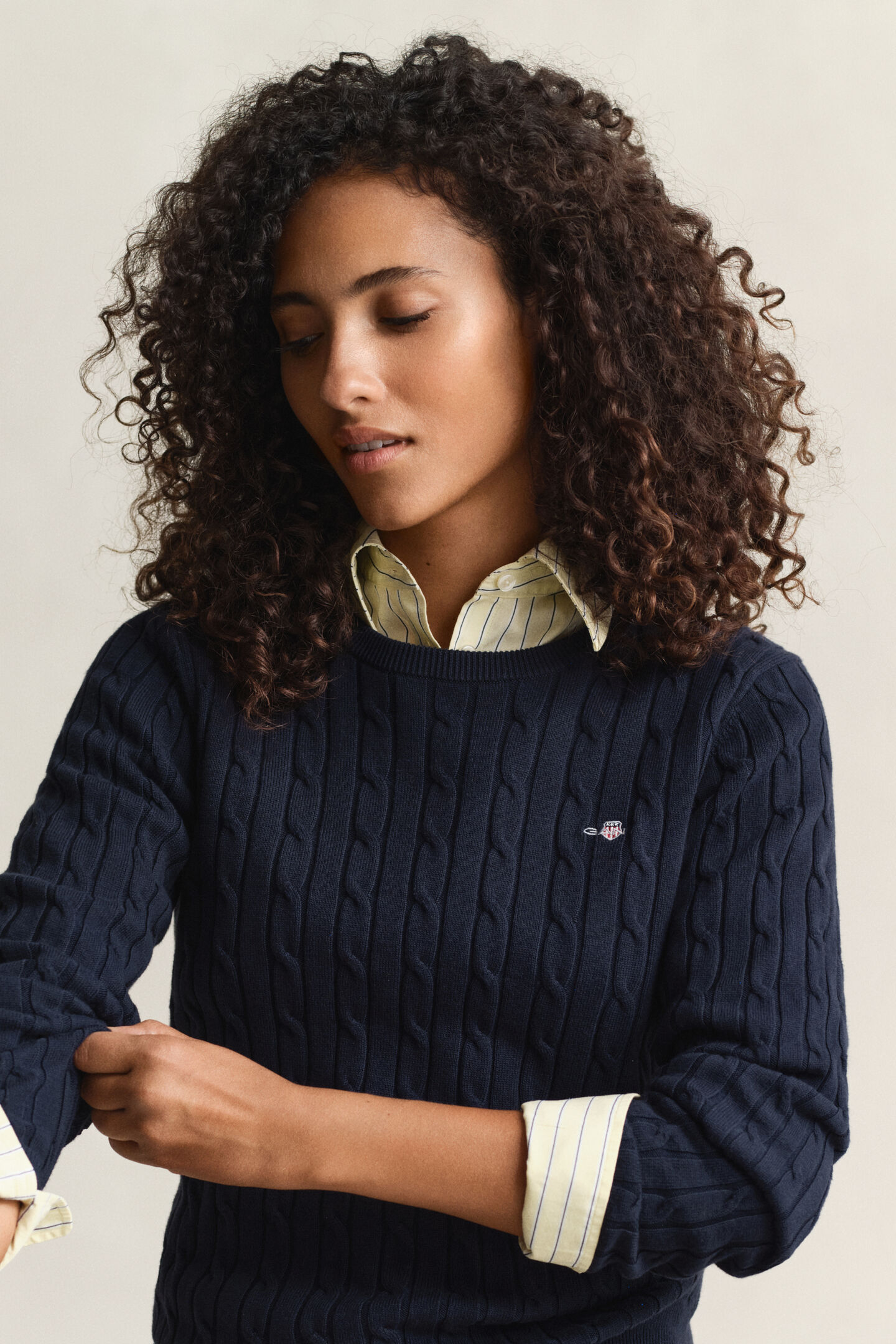 Cable Knit Crew Neck Sweater