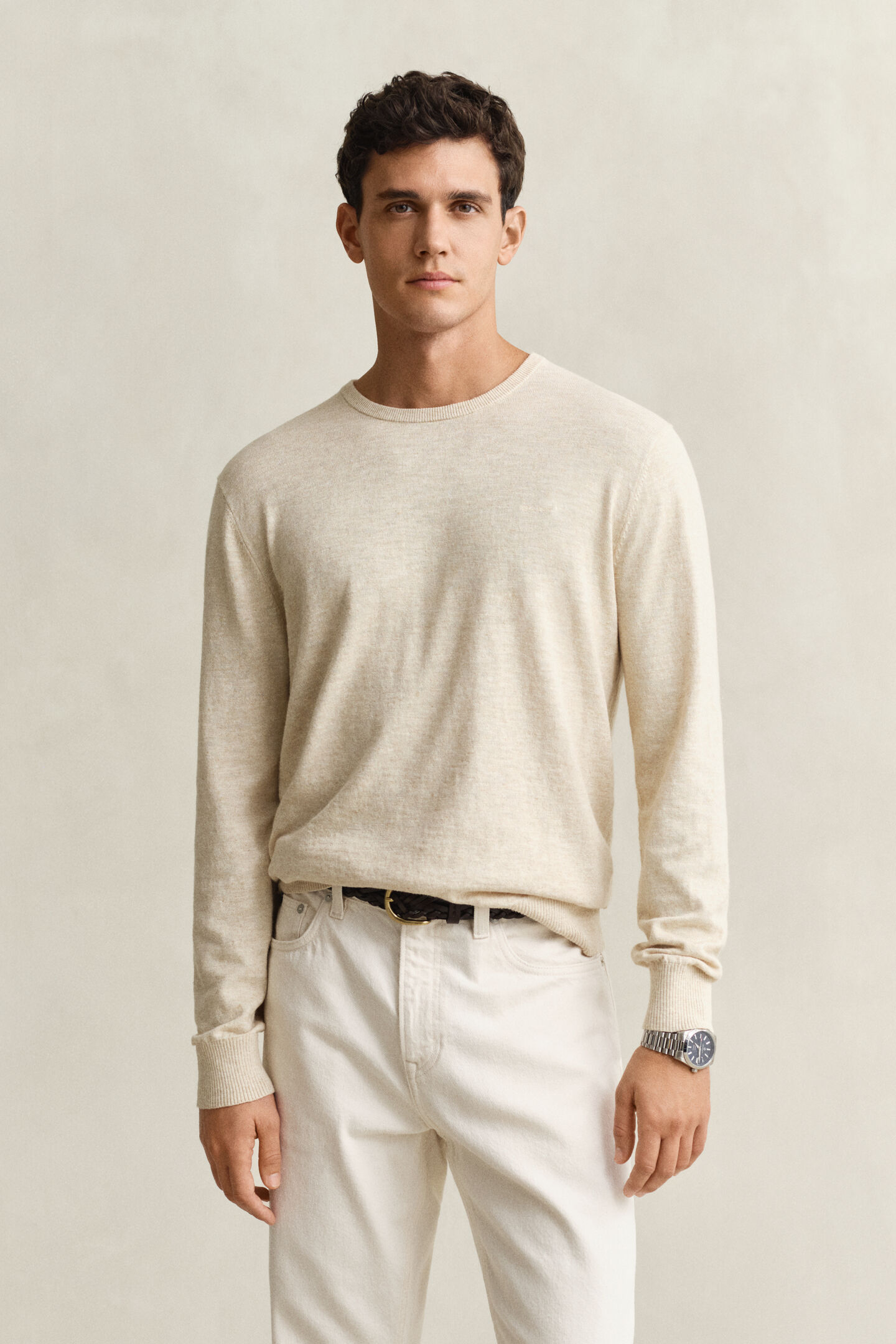 Slub Cotton Blend Sweater