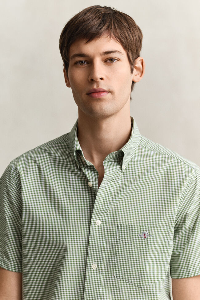 Gingham Classic Poplin Short Sleeve Shirt