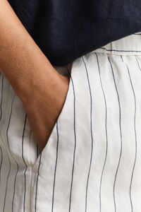 Striped Linen Blend Shorts