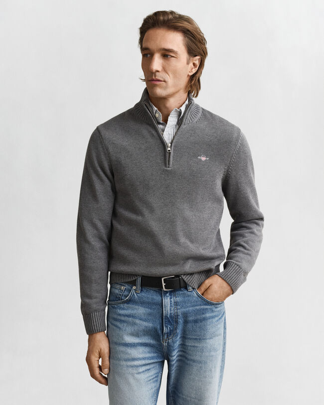 Casual Cotton Half-Zip Sweater
