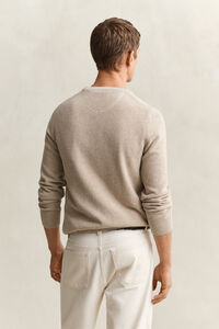 Textured Cotton Crew Neck Sweater