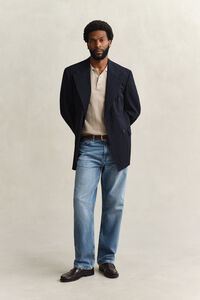 Textured Cotton Polo Sweater