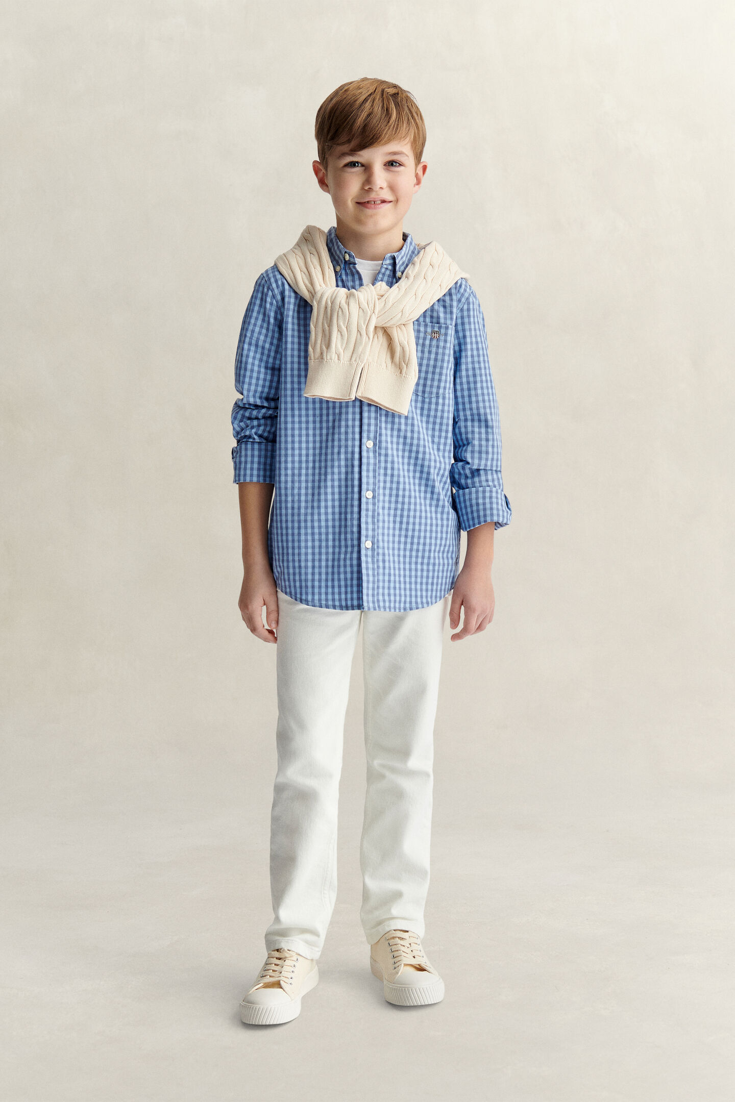 Teen Boys Gingham Poplin Shirt