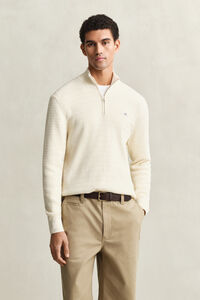 Mini Cable Knit Half-Zip Sweater