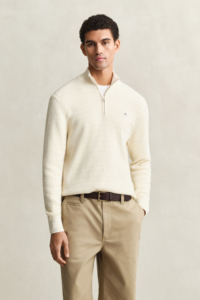 Mini Cable Knit Half-Zip Sweater