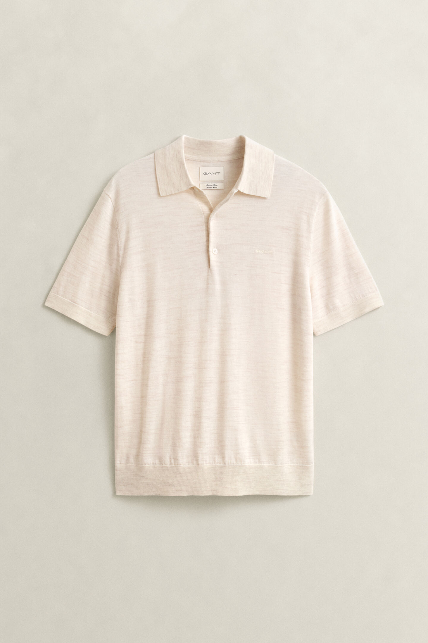 Extra Fine Merino Wool Short Sleeve Polo Sweater