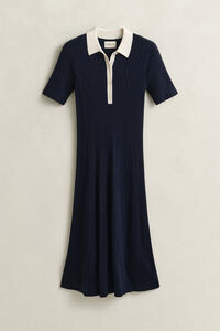 Rib Knit Polo Dress