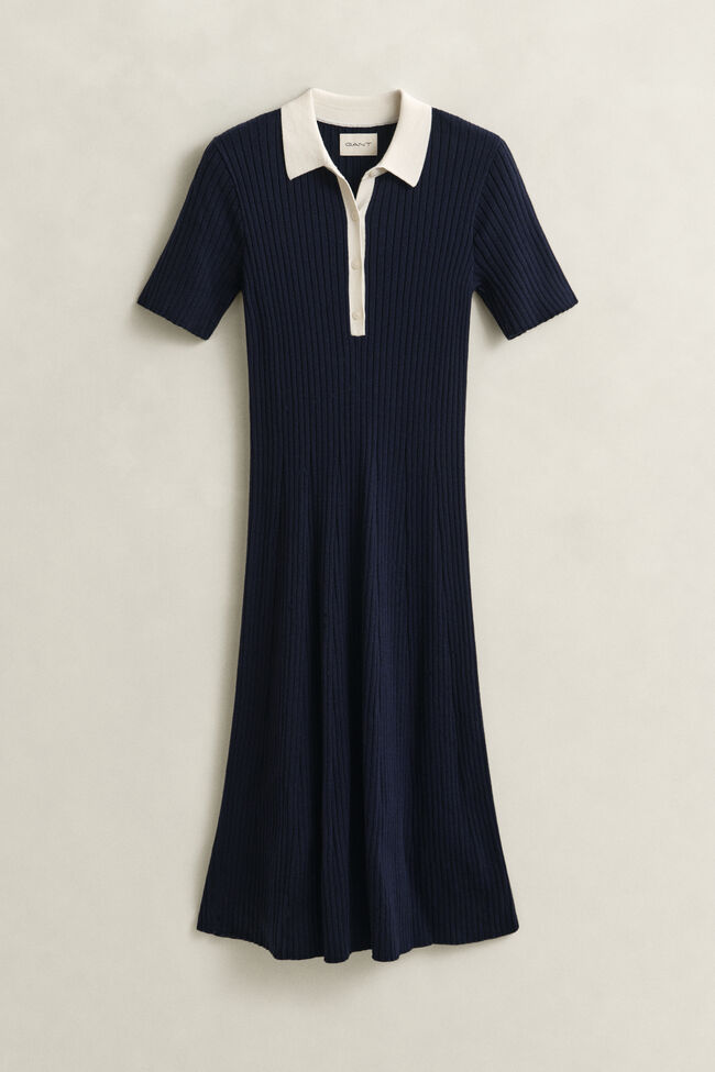 Rib Knit Polo Dress