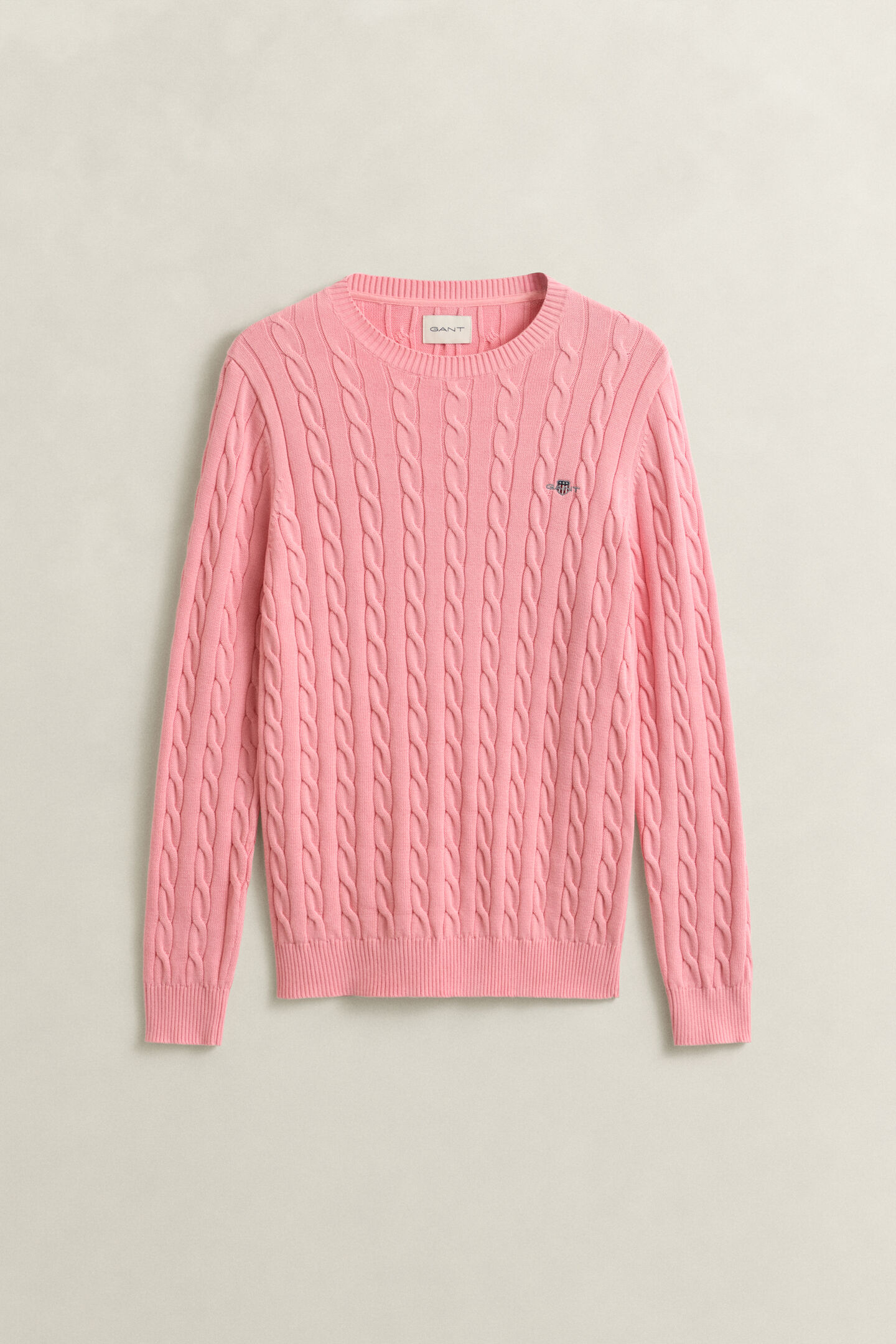 Cotton Cable Knit Crew Neck Sweater