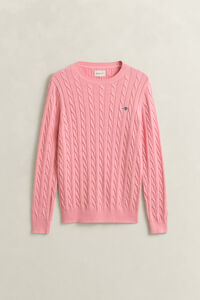 Cotton Cable Knit Crew Neck Sweater