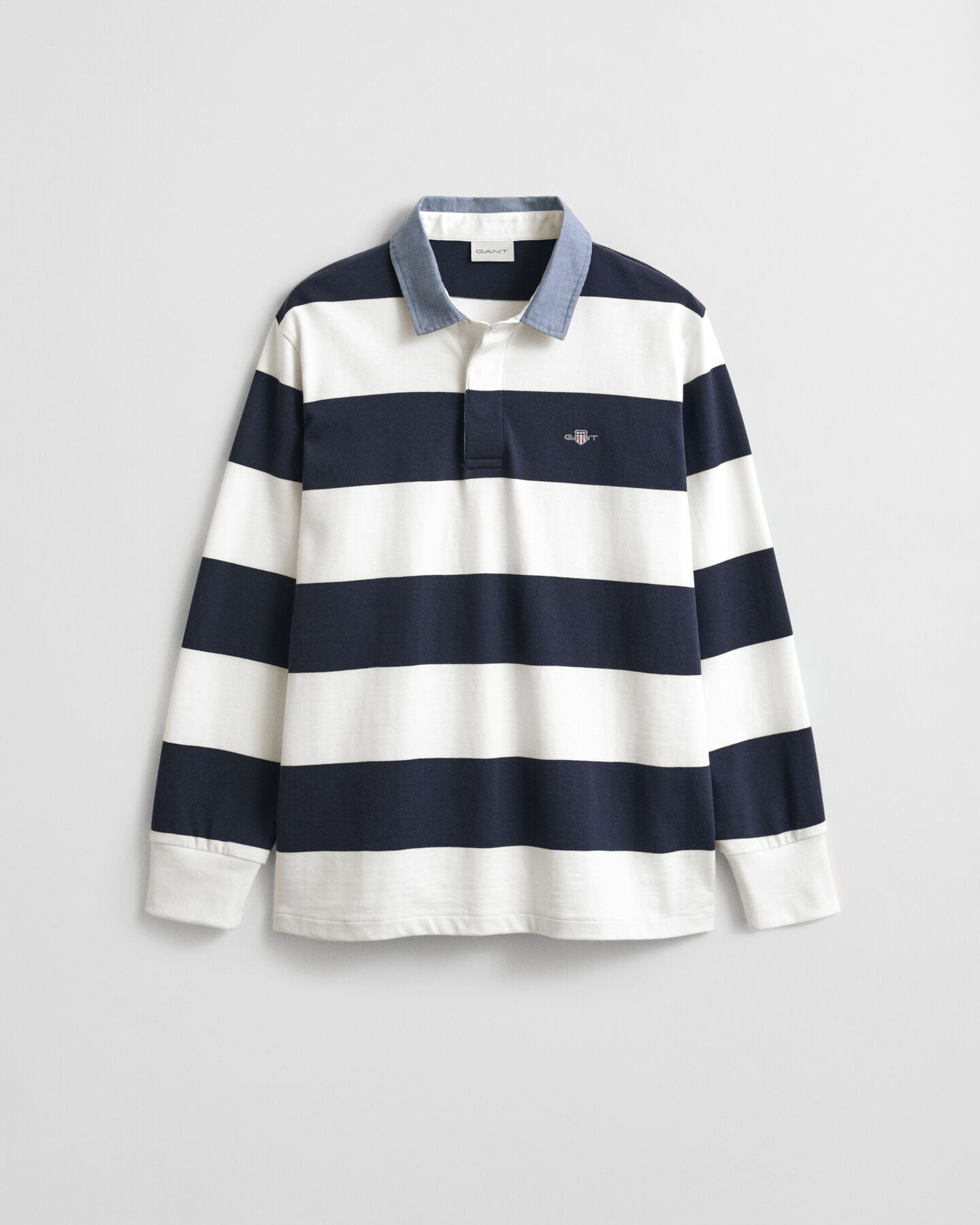 Chambray Collar Striped Heavy Rugger