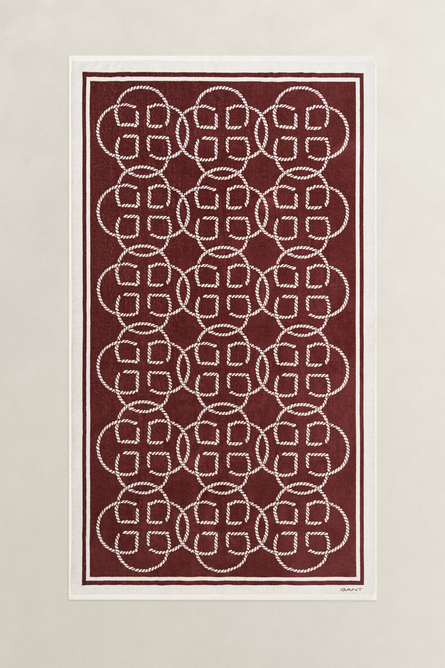 Monogram Print Beach Towel