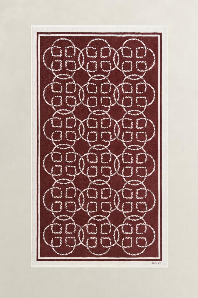 Monogram Print Beach Towel