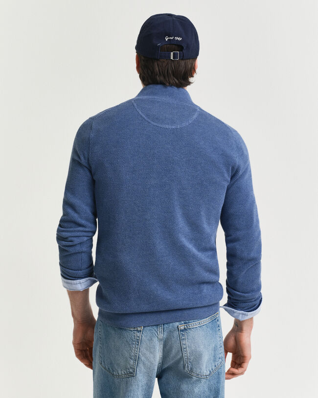 Cotton Piqu&eacute; Half-Zip Sweater