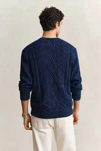 Indigo Cable Knit Sweater