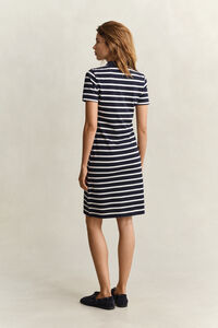 Striped Piqu&eacute; Polo Dress