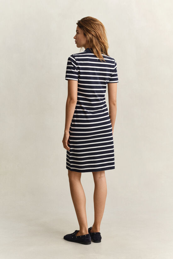 Striped Piqu&eacute; Polo Dress