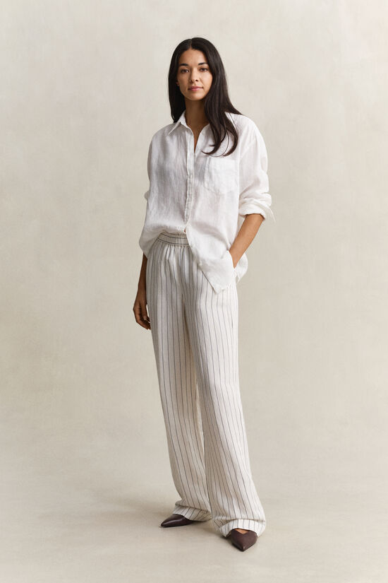 Striped Linen Blend Pants