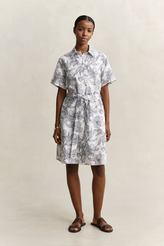 Floral Linen Shirt Dress