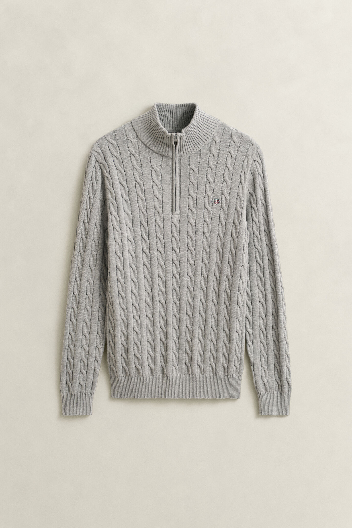 Cotton Cable Knit Half-Zip Sweater